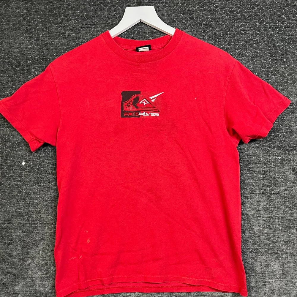 Vintage Quiksilver Short Sleeve T-Shirt Womens Red Graphic Crewneck Classic - 8R